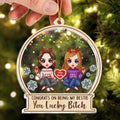 Personalized Besties 3 Layered Shaker Ornament -  Christmas Gift Idea For Friends/Besties/Sisters