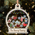 Personalized Family 3 Layered Shaker Ornament -  Christmas Gift For Family - Up to 8 Members