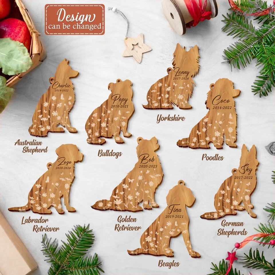 Personalized Dog Wooden Ornament - Memorial Gift Idea For Dog Owner/Christmas