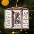 Personalized Window Memorial Wooden Ornament - Upload Photo - Christmas Gift Idea - Those We Love Don't Go Away They Fly Beside Us Everyday