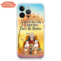 Custom Personalized Cat Mom Fall Season Phone Case - Gift Idea For Cat Owners - Upto 5 Cats -  Case For iPhone/Samsung - A Girl & Her Cats A Bond That Can't Be Broken
