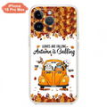 Custom Personalized Pet Phone Case - Gift Idea For Cat/Dog Lovers - Upto 4 Pets -  Case For iPhone/Samsung - Leaves Are Falling Autumn Is Calling