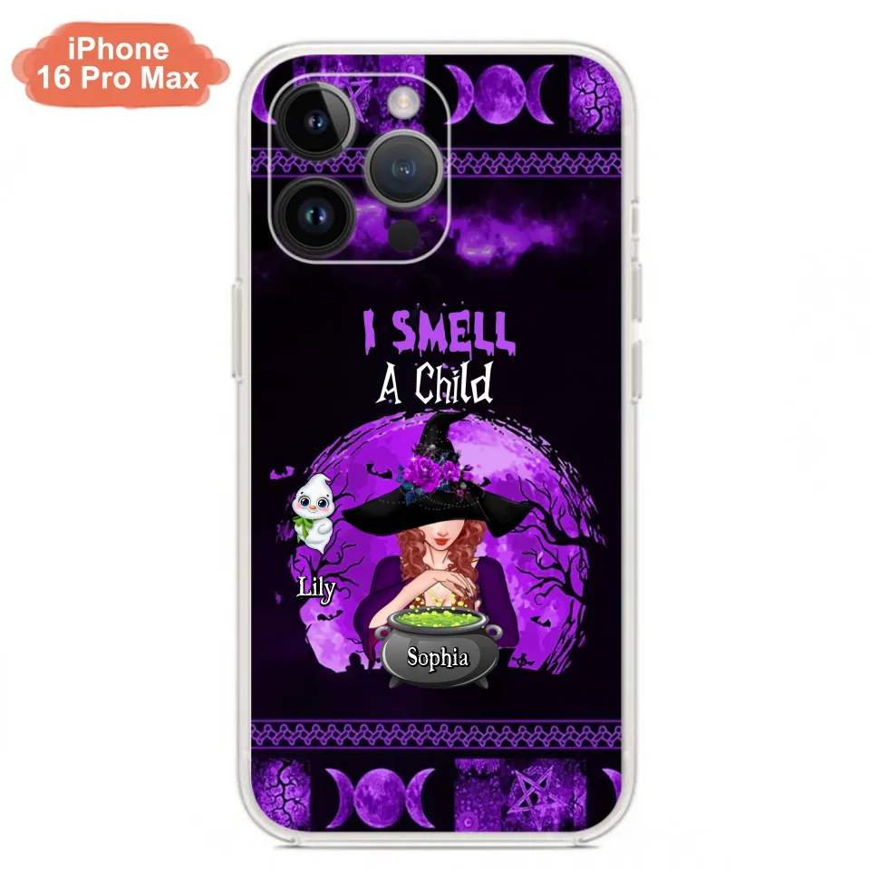 Personalized Witch Phone Case - Up to 10 Children - Halloween Gift Idea for Family - I Smell Children - Case for iPhone/Samsung
