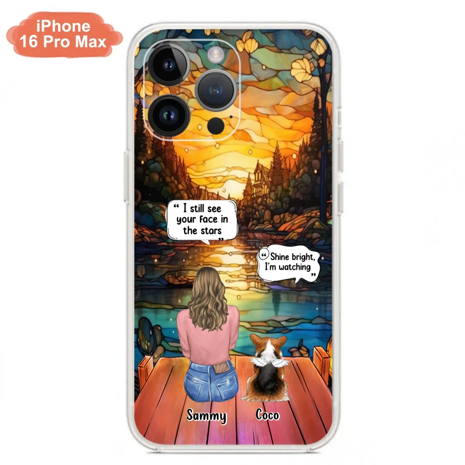 Personalized Memorial Pet Phone Case - Memorial Gift Idea For Dog/Cat/Rabbits Owners - I Still See Your Face In The Stars - Case For iPhone/Samsung