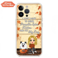 Personalized Girl Dog/Cat Phone Case - Up to 5 Pets - Autumn Gift For Dog/Cat Lover - I Just Want To Drink Pumpkin Spice Lattes And Pet My Dogs - Case For iPhone And Samsung