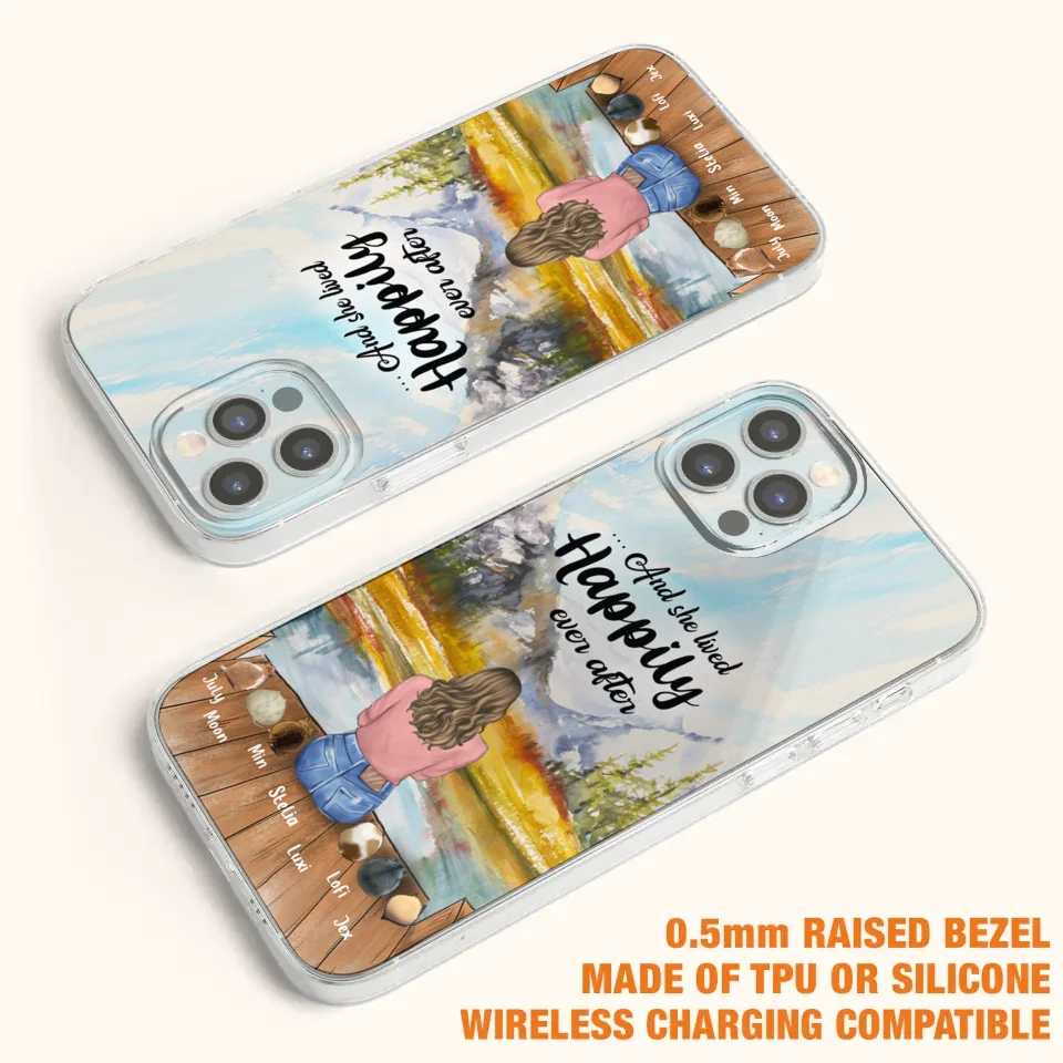 Personalized Dog Mom Phone Case - Up to 4 Dogs - And She Lived Happily Ever After