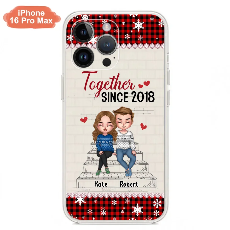Custom Personalized Christmas Couple Phone Case - Christmas Gift Idea For Couple - Together Since 2018 - Case For iPhone/Samsung