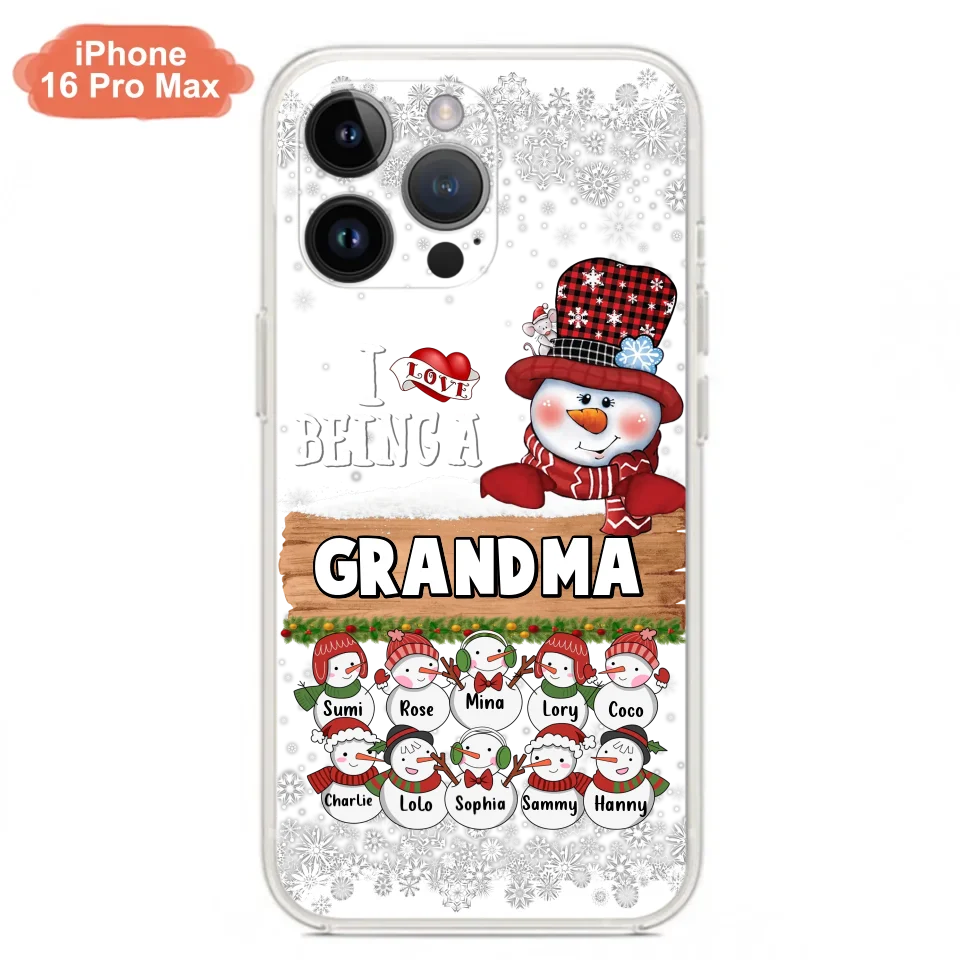 Personalized Grandma Phone Case - Up to 10 Grandkids - Christmas Gift Idea for Grandma - I Love Being A Grandma - Case For iPhone/Samsung