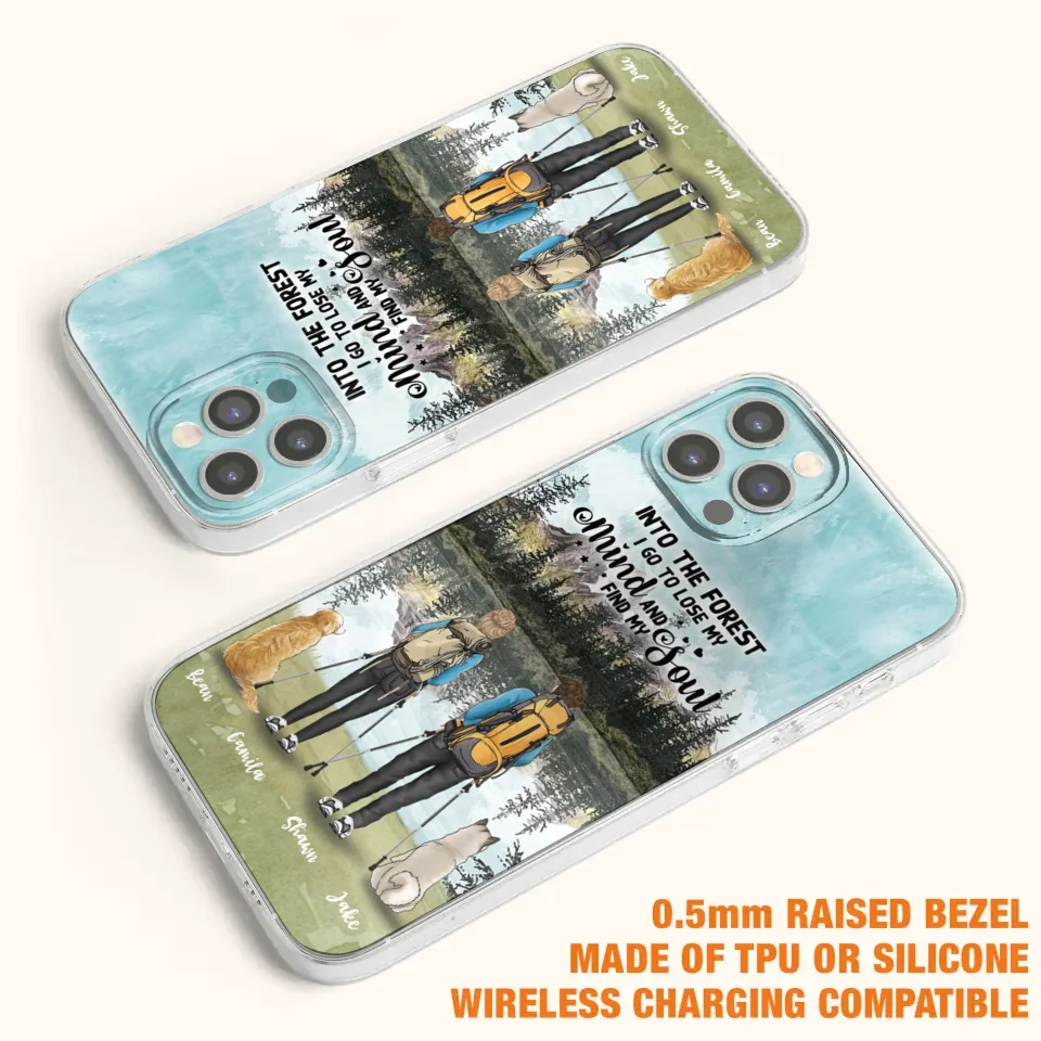 Custom Personalized Hiking Couple With Dogs Phone Case - Couple With Upto 2 Pets - Case For iPhone and Samsung - Q67GXN