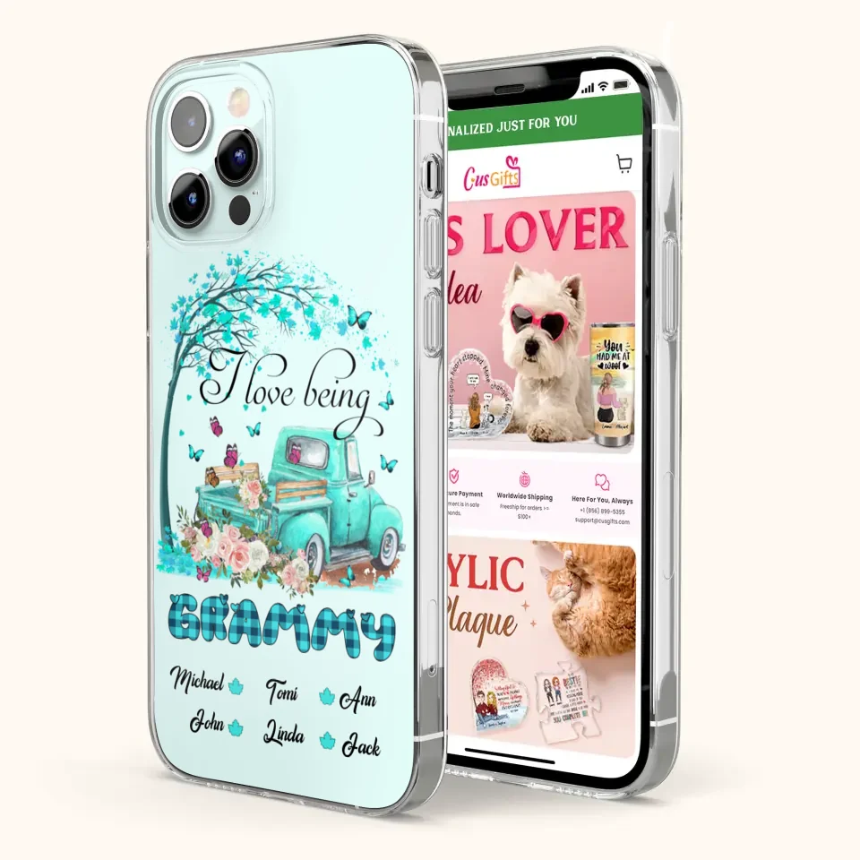 Custom Personalized Phone Case - I Love Being Grandma - R5OIKQ