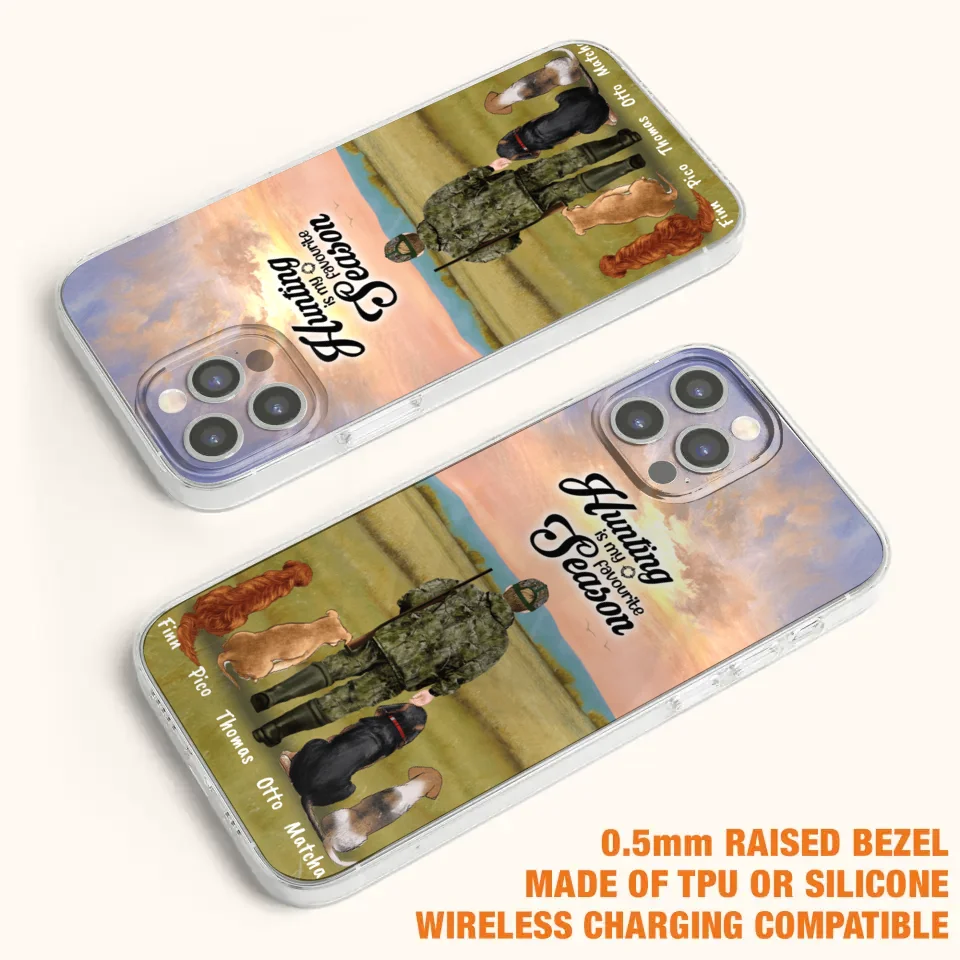 Personalized Hunting Phone Case - Man/Woman With Upto 4 Dogs - Phone Case For iPhone And Samsung - 4168OK