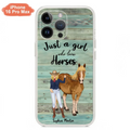 Custom Personalized Horse Lady Phone Case - Gift Idea For Horse Lovers - Just A Girl Who Loves Horses - Case For iPhone/Samsung