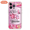 Custom Personalized Memorial Phone Case - Memorial Gift Idea for Father's Day - Case for iPhone/ Samsung - A Piece Of My Heart Lives In Heaven
