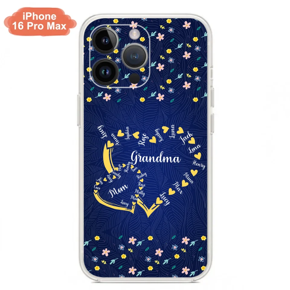 Personalized Grandma Mom Phone Case - Gift Idea For Mother's Day - Up to 12 Kids - Case For iPhone And Samsung