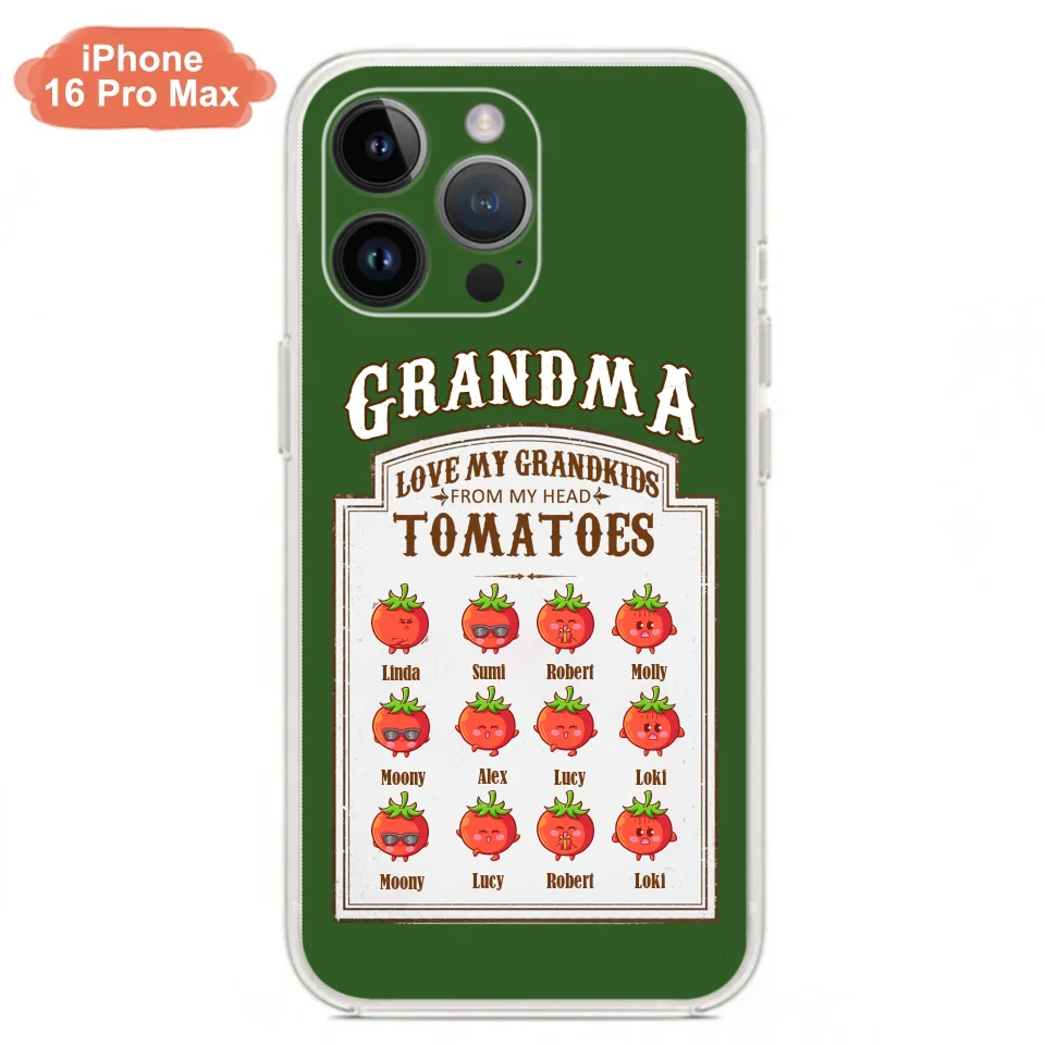 Custom Personalized Grandma Tomatoes Phone Case - Gift Idea For Mother's Day/Grandma- Upto 12 Tomatoes - Case For iPhone/ Samsung