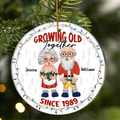 Personalized Funny Old Couple Acrylic Ornament - Christmas Gift Idea For Couple - I Want To Grow Old With You