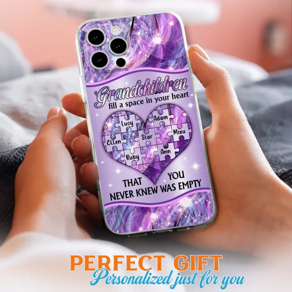 Custom Personalized Grandchildren Phone Case - Upto 7 Kids - Mother's Day Gift Idea For Grandma - Grandchildren Fill A Space In Your Heart That You Never Knew Was Empty - Case For iPhone And Samsung