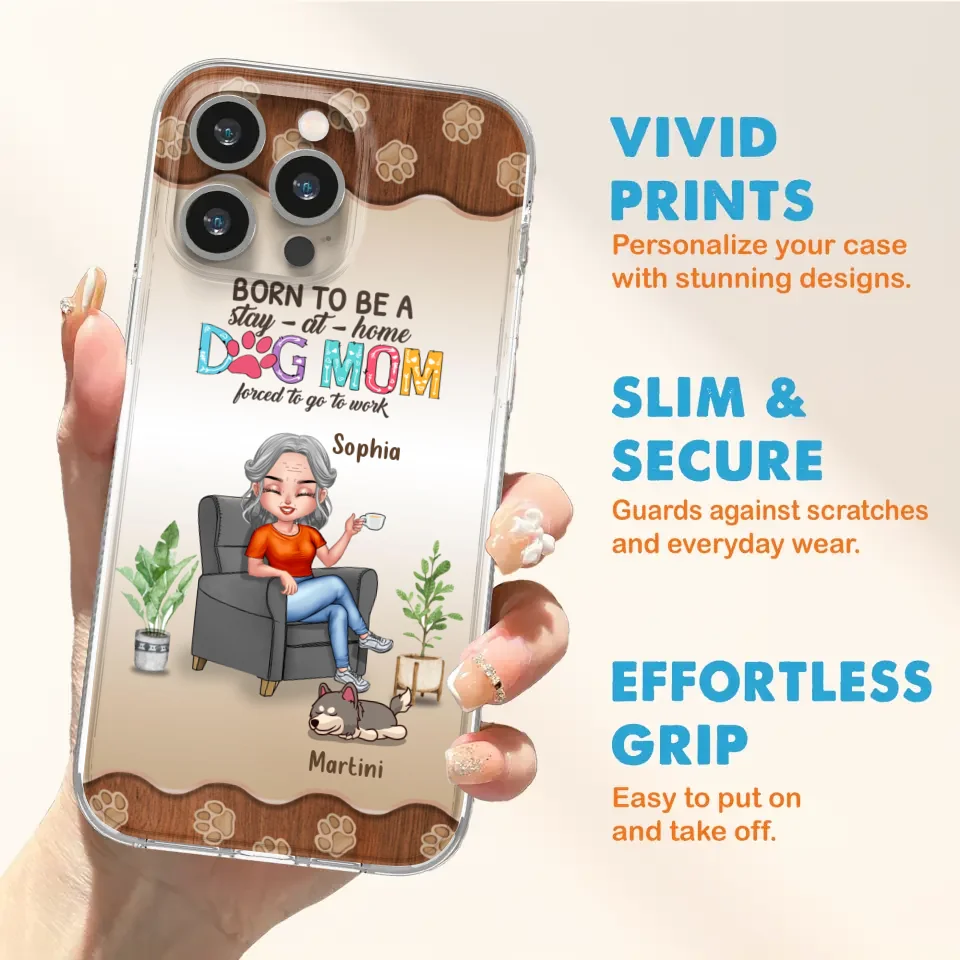 Custom Personalized Dog Mom Phone Case - Upto 4 Dogs - Retired Gift Idea For Mother - Dog Lover