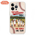 Personalized Baseball Family Phone Case - Up to 3 Children - Valentine's Day/Birthday/Anniversary Gift For Husband & Wife - One Family One Team - Case for iPhone/Samsung