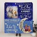 Custom Memorial Dog Quilt/Fleece Throw Blanket - Up to 3 Dogs - Memorial Gift Idea For Dog Mom - Don't Cry For Me Mom! I Am Ok!