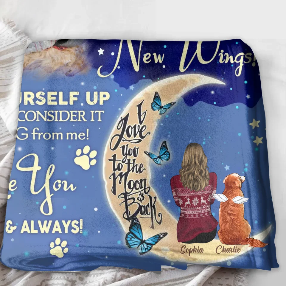 Custom Memorial Dog Quilt/Fleece Throw Blanket - Up to 3 Dogs - Memorial Gift Idea For Dog Mom - Don't Cry For Me Mom! I Am Ok!