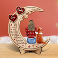 Personalized Memorial Dog Moon 2 Layered Wooden Art - Memorial Gift Idea For Dog/Cat/Rabbit Lover - You Were My Favorite Hello And My Hardest Goodbye