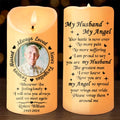 Personalized Memorial Led Candle - Upload Photo - My Husband My Angel