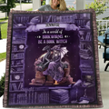 Personalized Book Witch Dragon Quilt/Fleece Throw Blanket - Gift Idea For Witch/Book Lover - In A World Of Book Worms Be A Book Witch