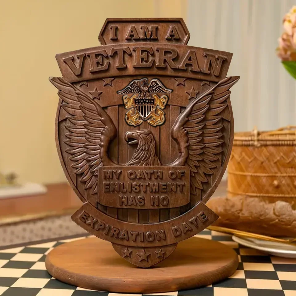 Personalized Veteran Wooden Sign - Gift Idea For Veteran - I Am A Veteran