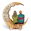 Personalized Couple On The Moon Wooden Art - Gift Idea For Couple - In You I've Found The Love Of My Life & My Closest, Truest Friend