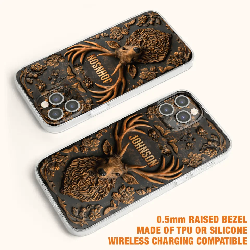 Personalized Deer Hunting 3D Printed Effect Phone Case - Gift Idea For Hunting Lover - Case For iPhone/Samsung