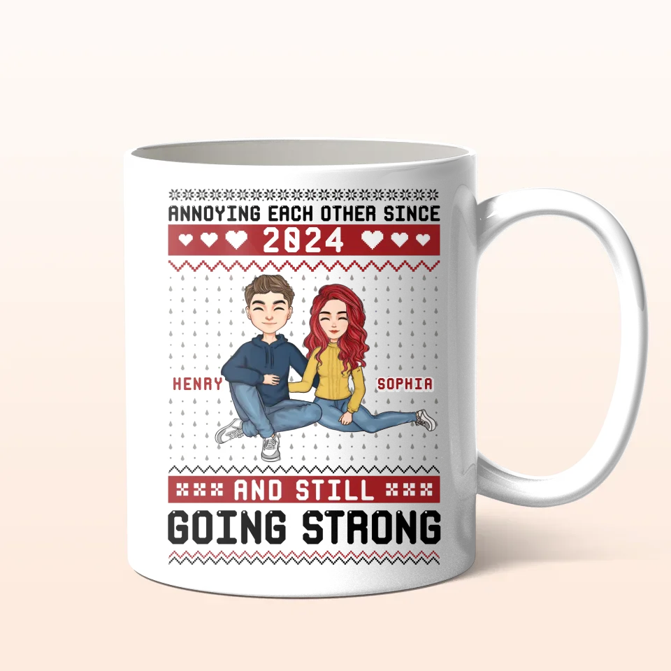 Personalized Couple Coffee Mug - Anniversary Gift Idea For Couple - Annoying Each Other Since 2024 And Still Going Strong