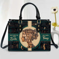 Personalized Book Lady PU Leather Handbag With Long Straps - Librarian Gift Idea For Book Lover - That's What I Do I Read Books And I Know Things