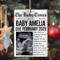 Personalized The Baby Times Acrylic Ornament - Upload Photo - Gift For New Baby - Welcome Our Little One Into The World
