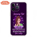 Custom Personalized Birthday Girl iPhone/ Samsung Phone Case - Gift Idea For Girl/ Friend/ Daughter - Knows More Than She Says