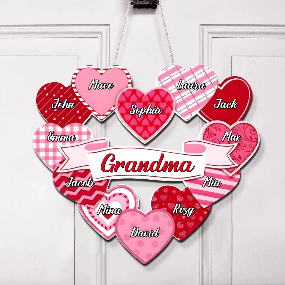 Personalized Grandma Wooden Sign - Mother's Day Gift Idea with up to 12 Kids - Custom Names
