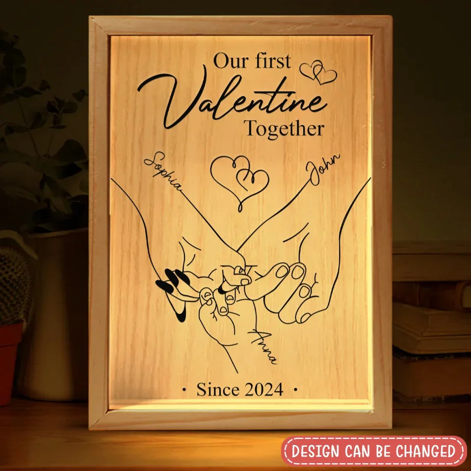 Personalized Couple Frame Light Box - Valentines Gift Idea For Couple - Our First Valentine Together