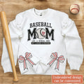 Baseball Mom Side Bow Embroidered Sweatshirt - Mother's Day Gift Idea