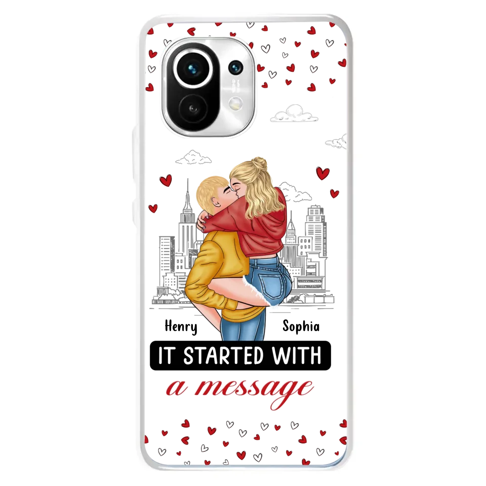 Custom Personalized Couple Phone Case For Xiaomi/ Oppo/ Huawei - Gift Idea For Couple - It Started With A Message
