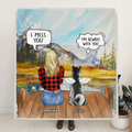 Personalized Cat Dog Memorial, Mother's Day Gift For Dog Mom - Mom & Up to 3 Pets Memorial Fleece Blanket - I Love You