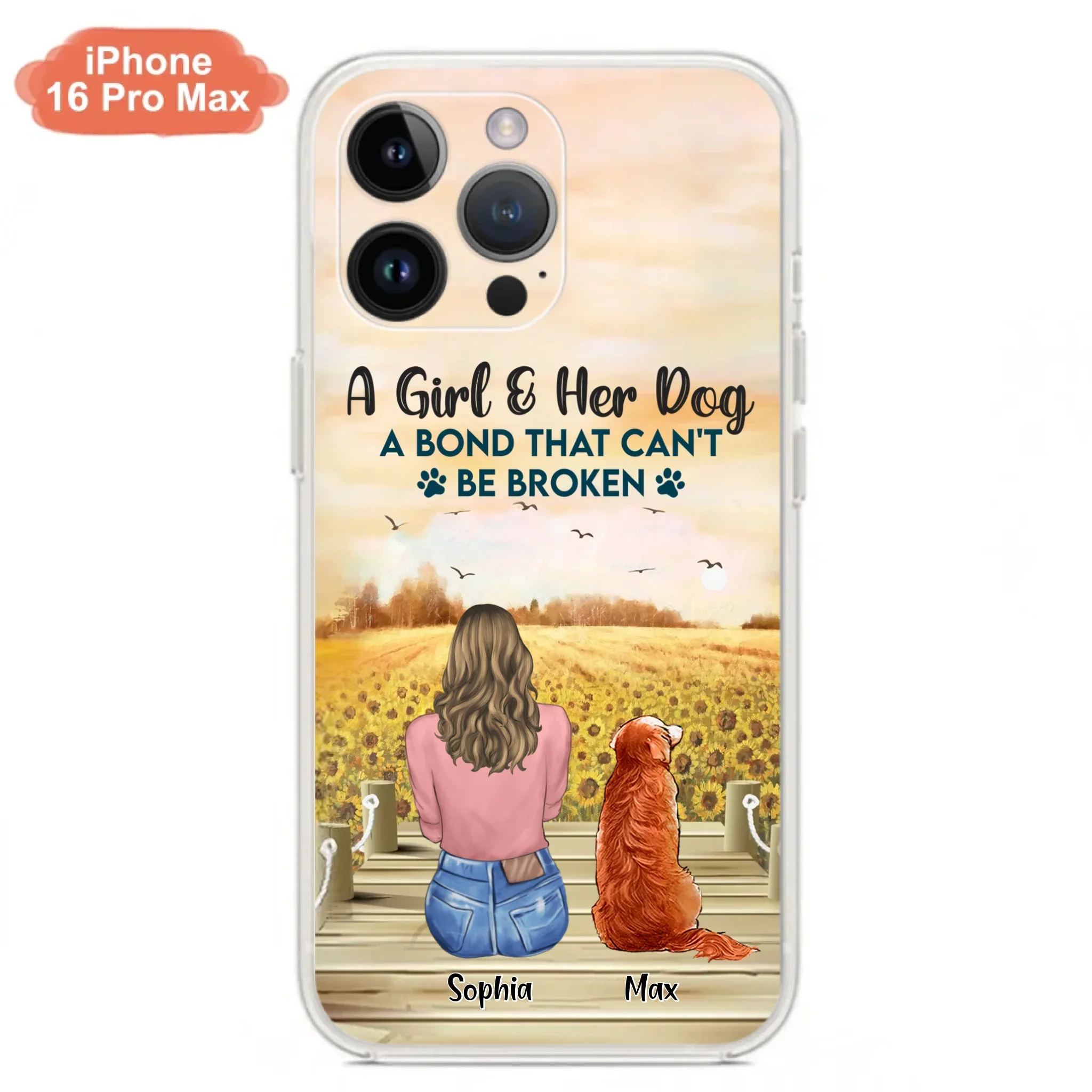 Custom Personalized Dog Mom Phone Case - Gift Idea For Dog Lover - A Girl & Her Dog A Bond That Can't Be Broken - Case For iPhone/ Samsung