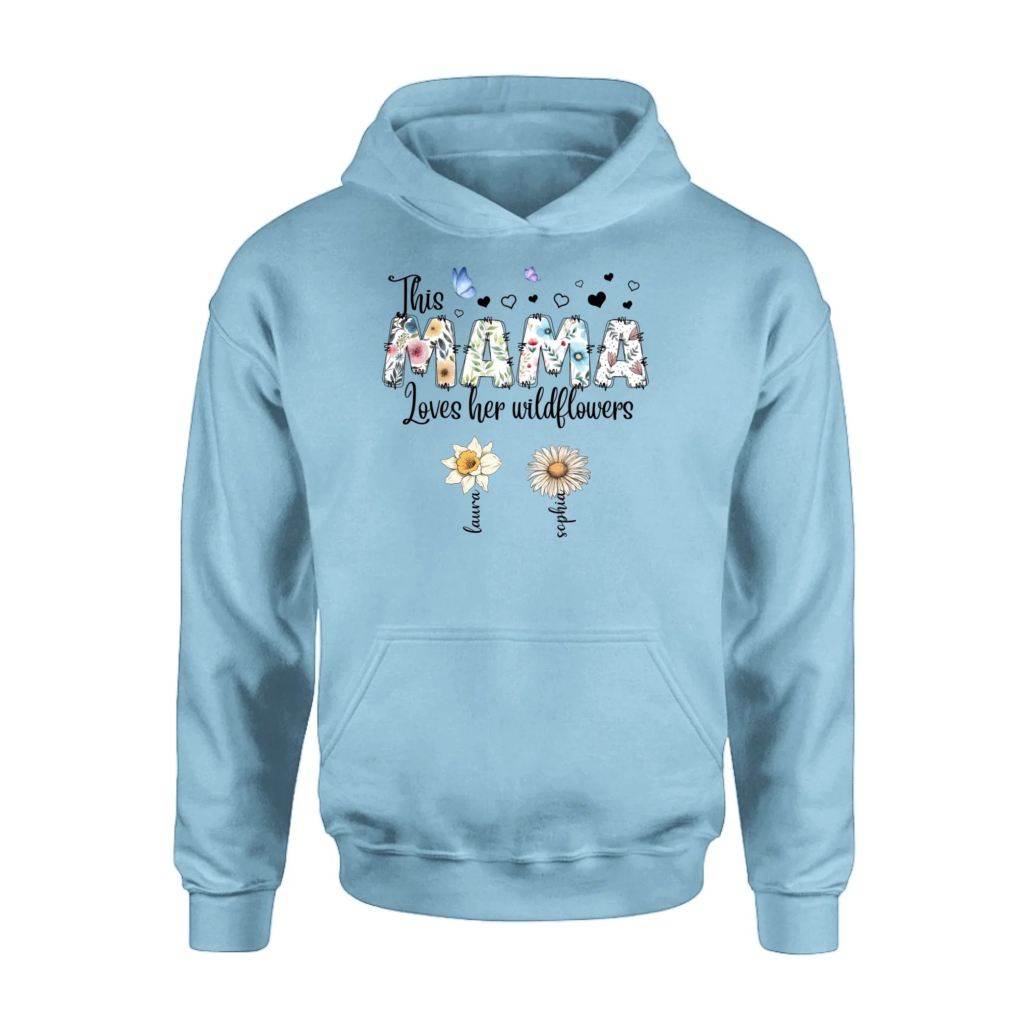 Personalized Mother Shirt/Hoodie - Up to 7 Kids - Mother's Day Gift Idea for Grandma/Mom - This Mama Loves Her Wildflowers