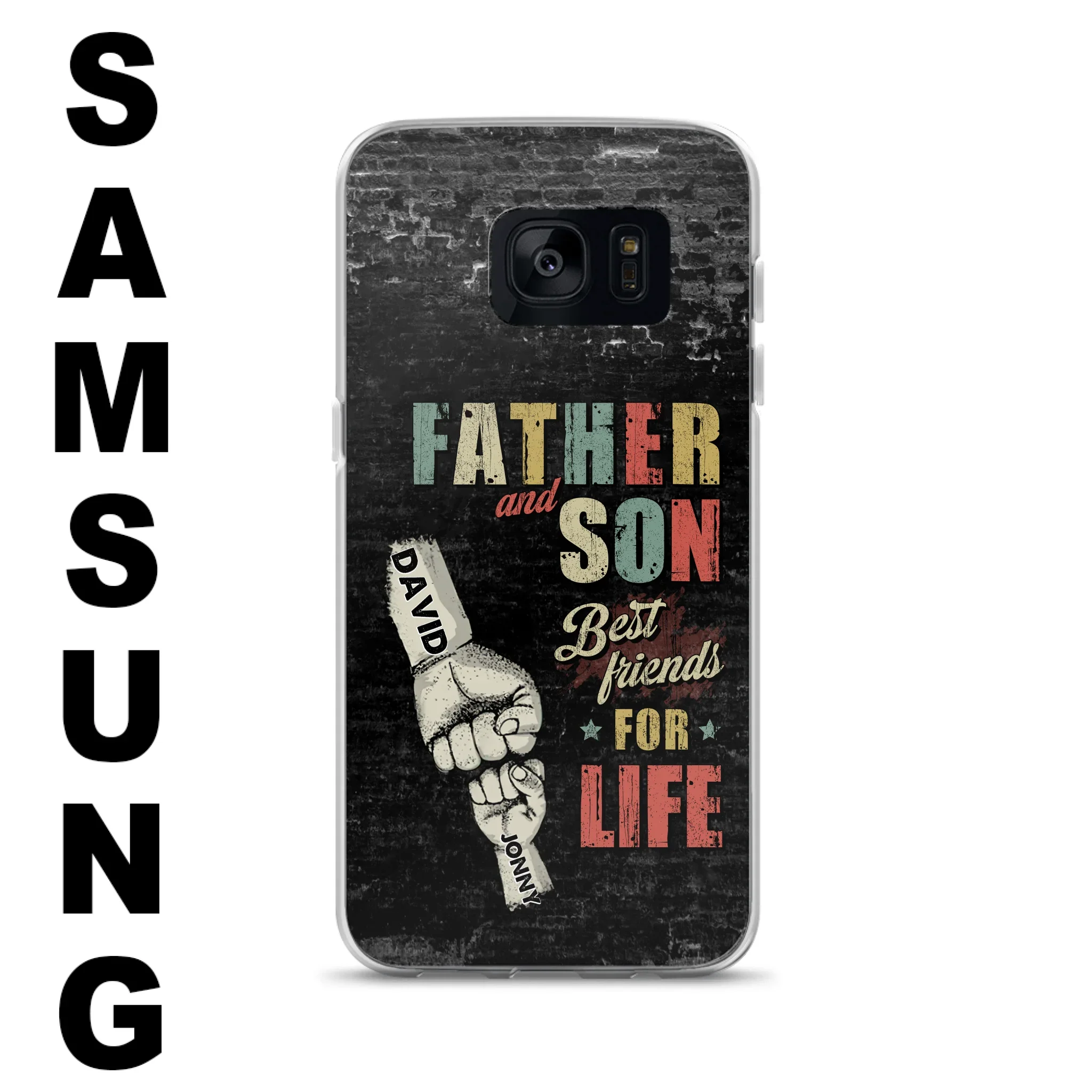 Custom Personalized Father Phone Case - Upto 5 Children - Father's Day Gift Idea from Sons/Daughters - Father And Son/Daughter Best Friends For Life - Case for iPhone/Samsung