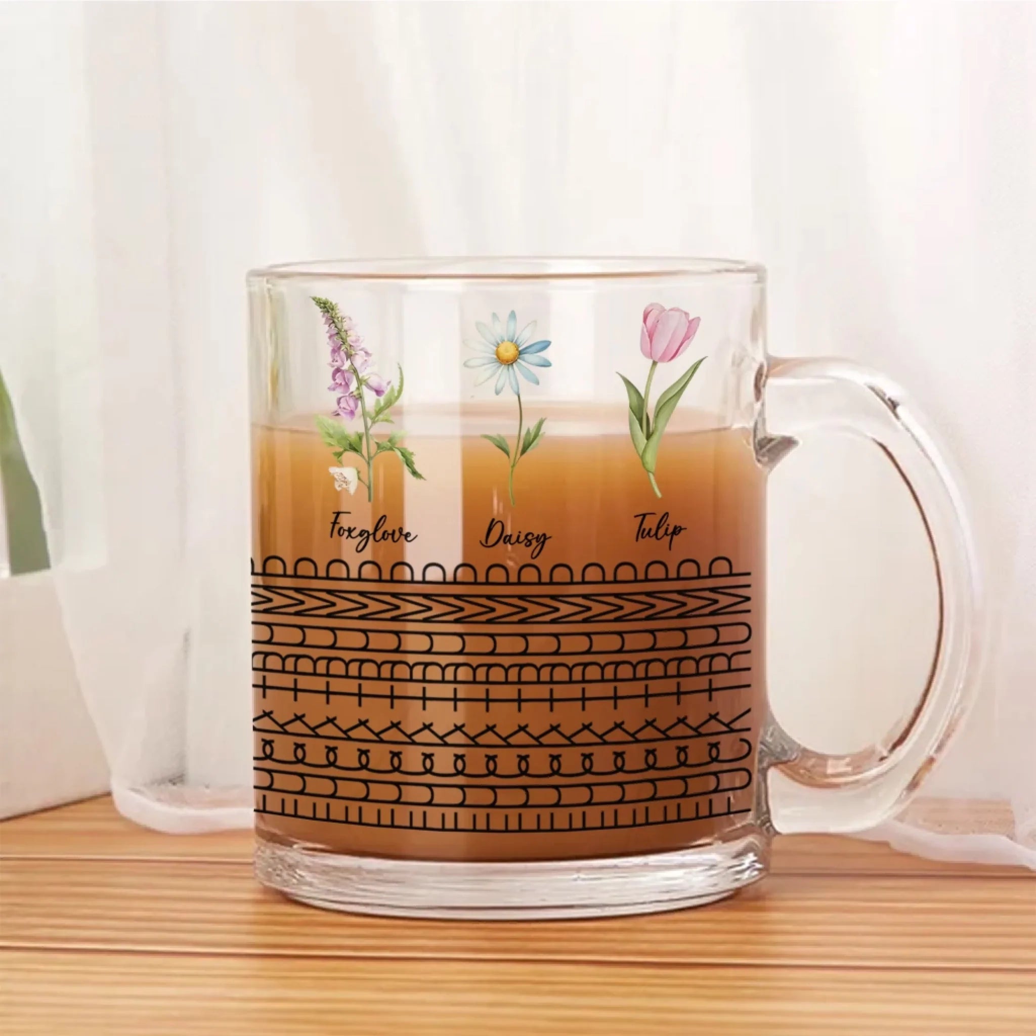 Personalized Birthmonth Flower F*ck this Sh*t Funny Hidden Message Glass Mug