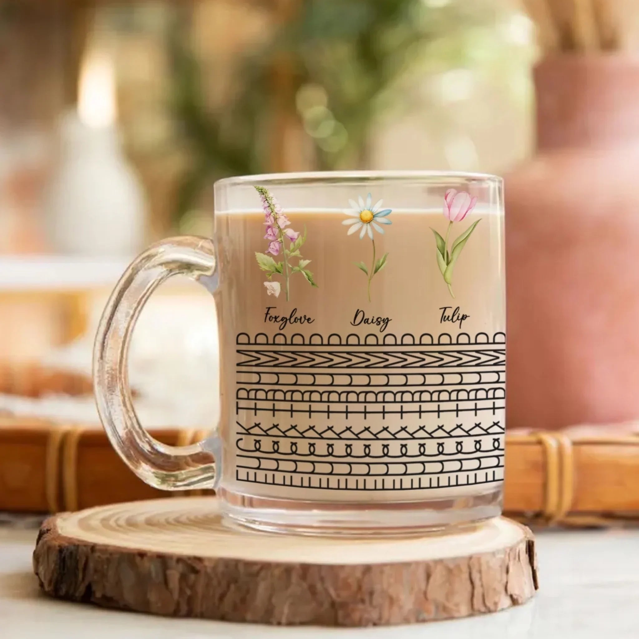 Personalized Birthmonth Flower F*ck this Sh*t Funny Hidden Message Glass Mug