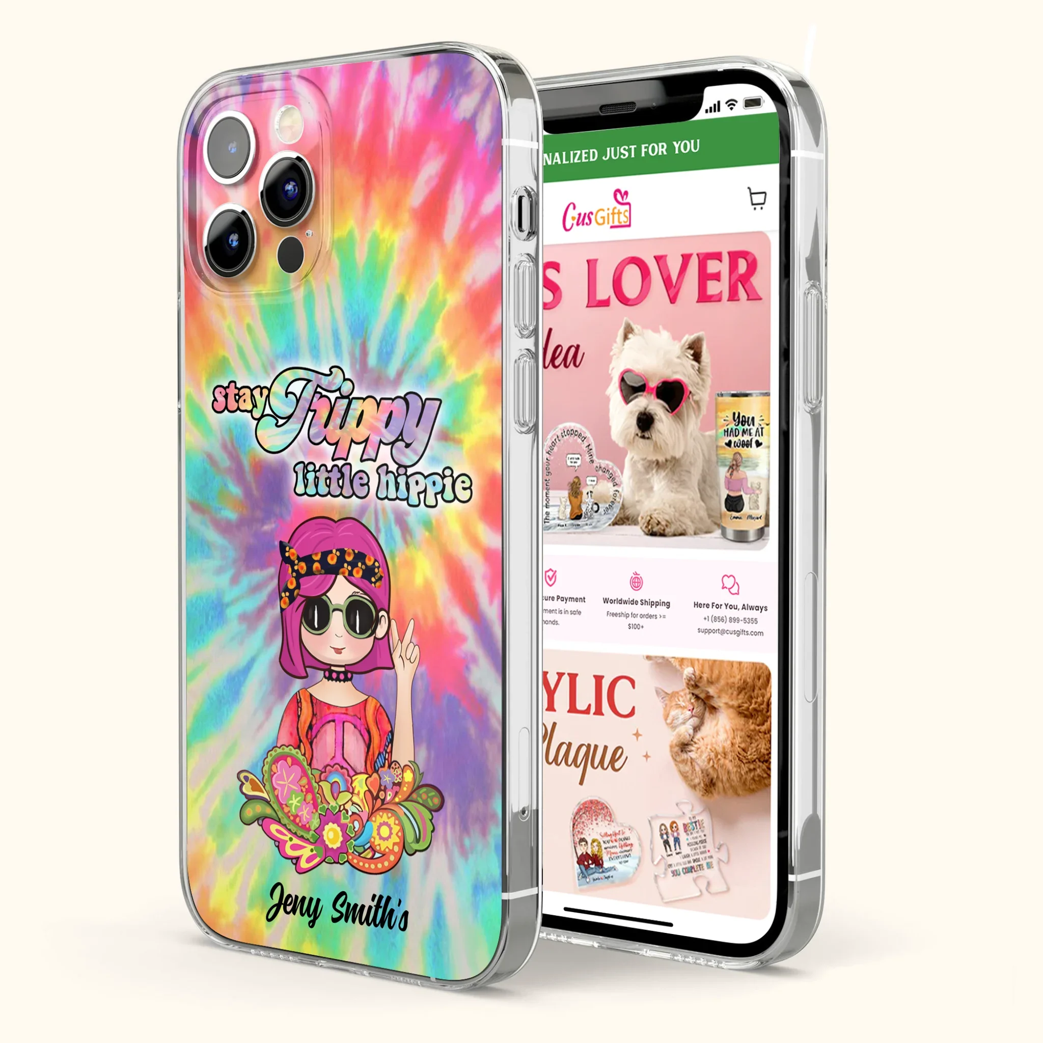 Personalized Hippie Phone Case - Stay Trippy Little Hippie - Case Phone For iPhone And Samsung