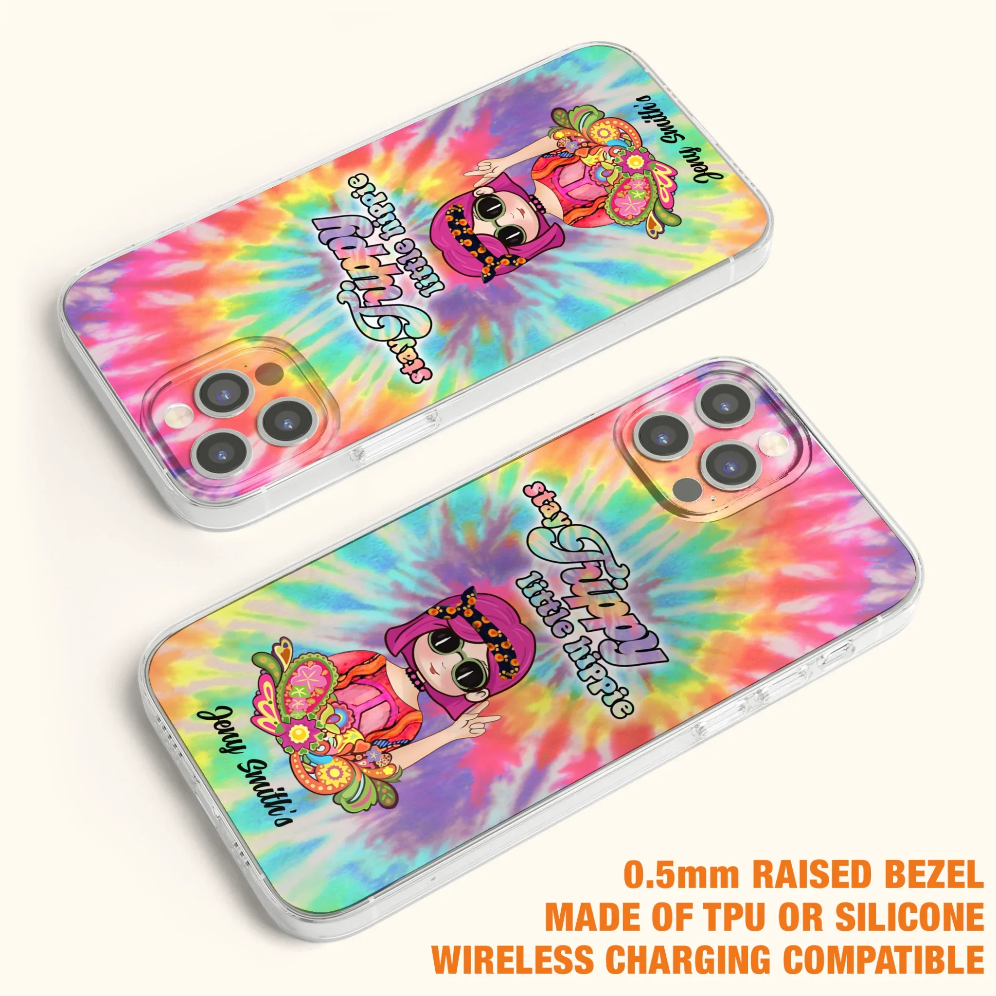 Personalized Hippie Phone Case - Stay Trippy Little Hippie - Case Phone For iPhone And Samsung