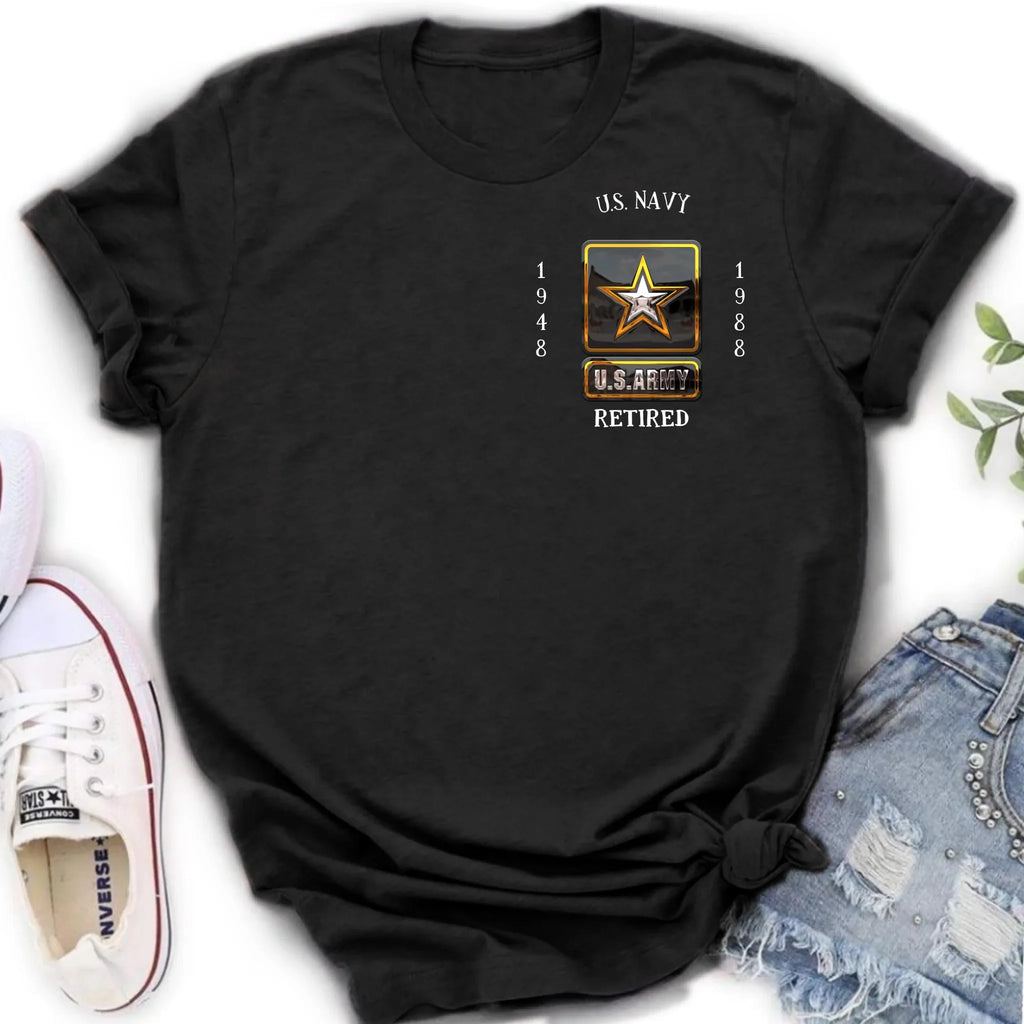 Personalized Retired Veteran Shirt/Hoodie - Father's Day Gift Idea for Veteran