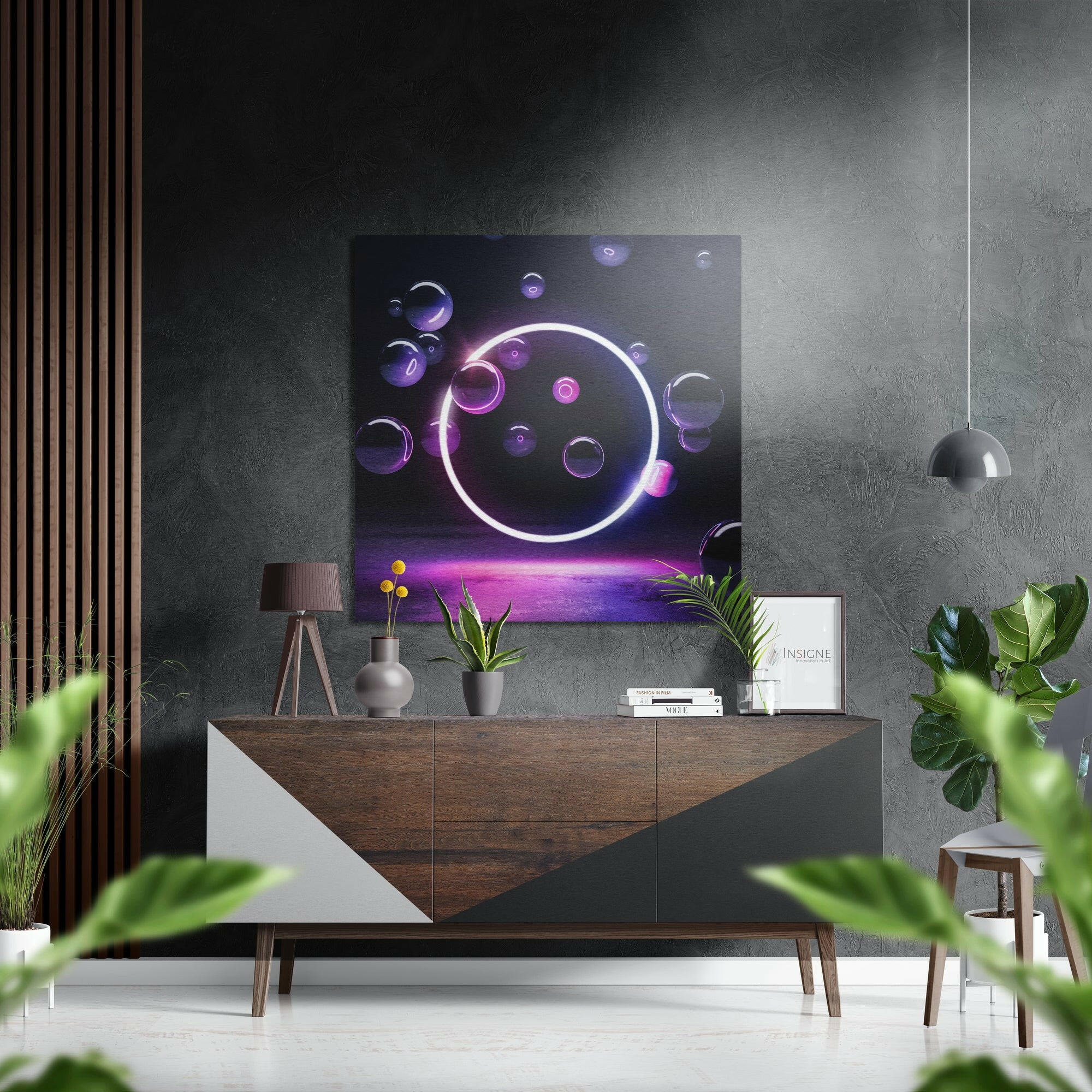 Bubbles Brushed Aluminium Dibond Wall Art