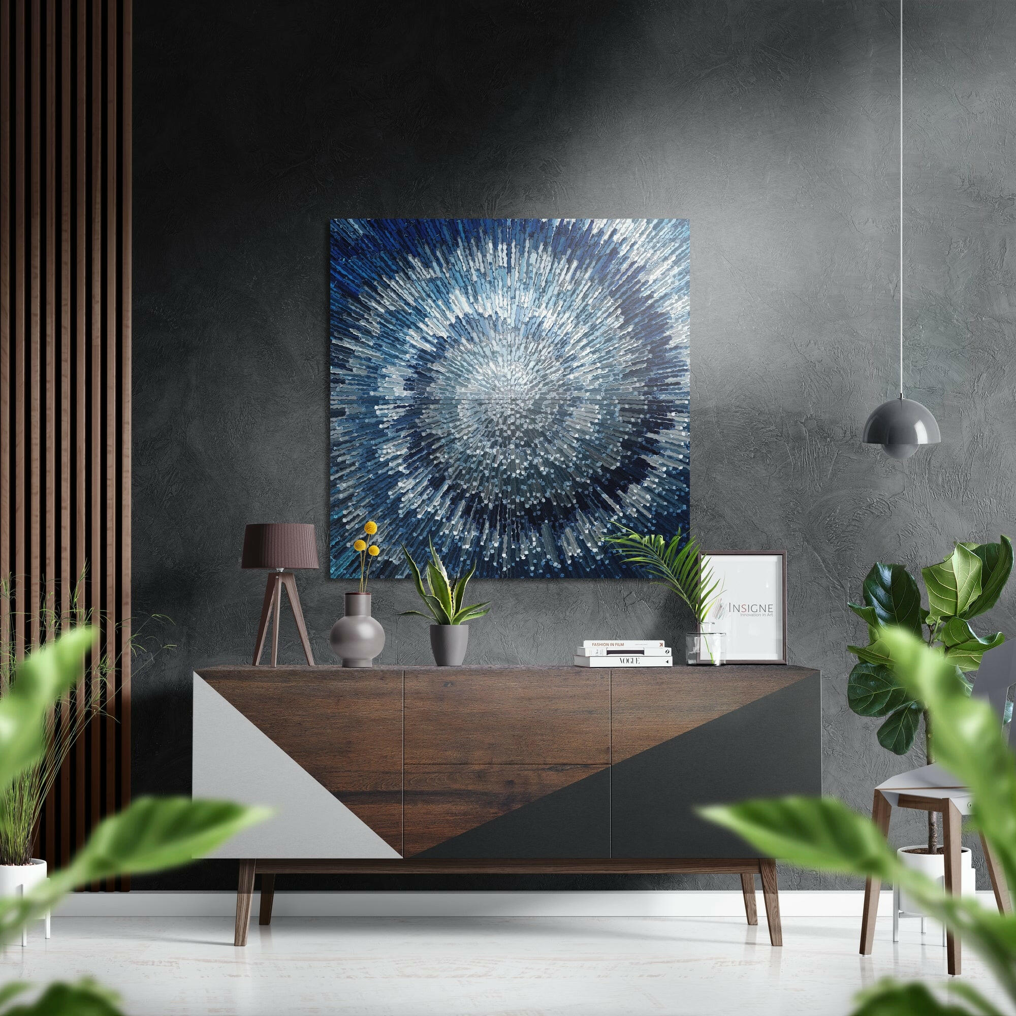 Blue Brushed Aluminium Dibond Wall Art